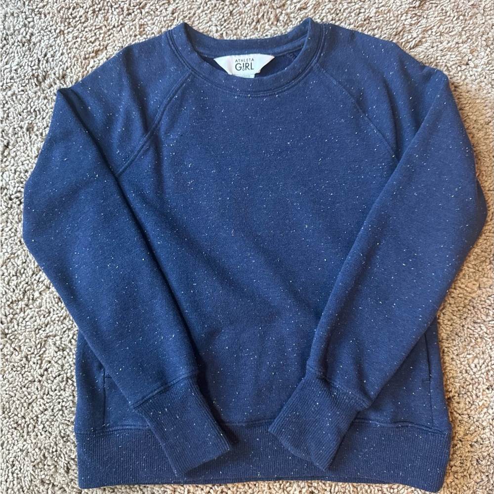 Athleta Girl Speckled Navy Crewneck Sweatshirt